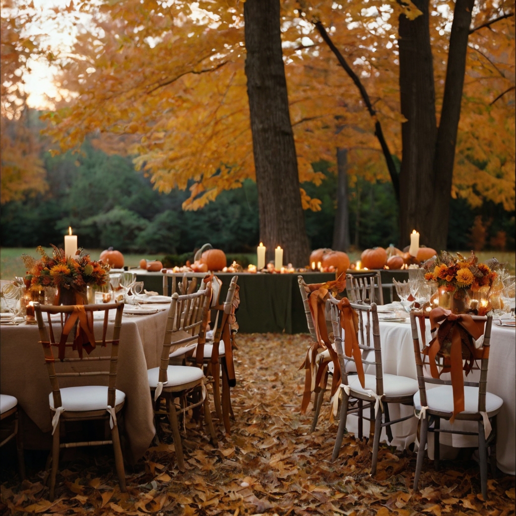 Ribbons, wreaths, or blankets draped over chair backs tie the decor together. This simple addition enhances the overall festive and cozy atmosphere.