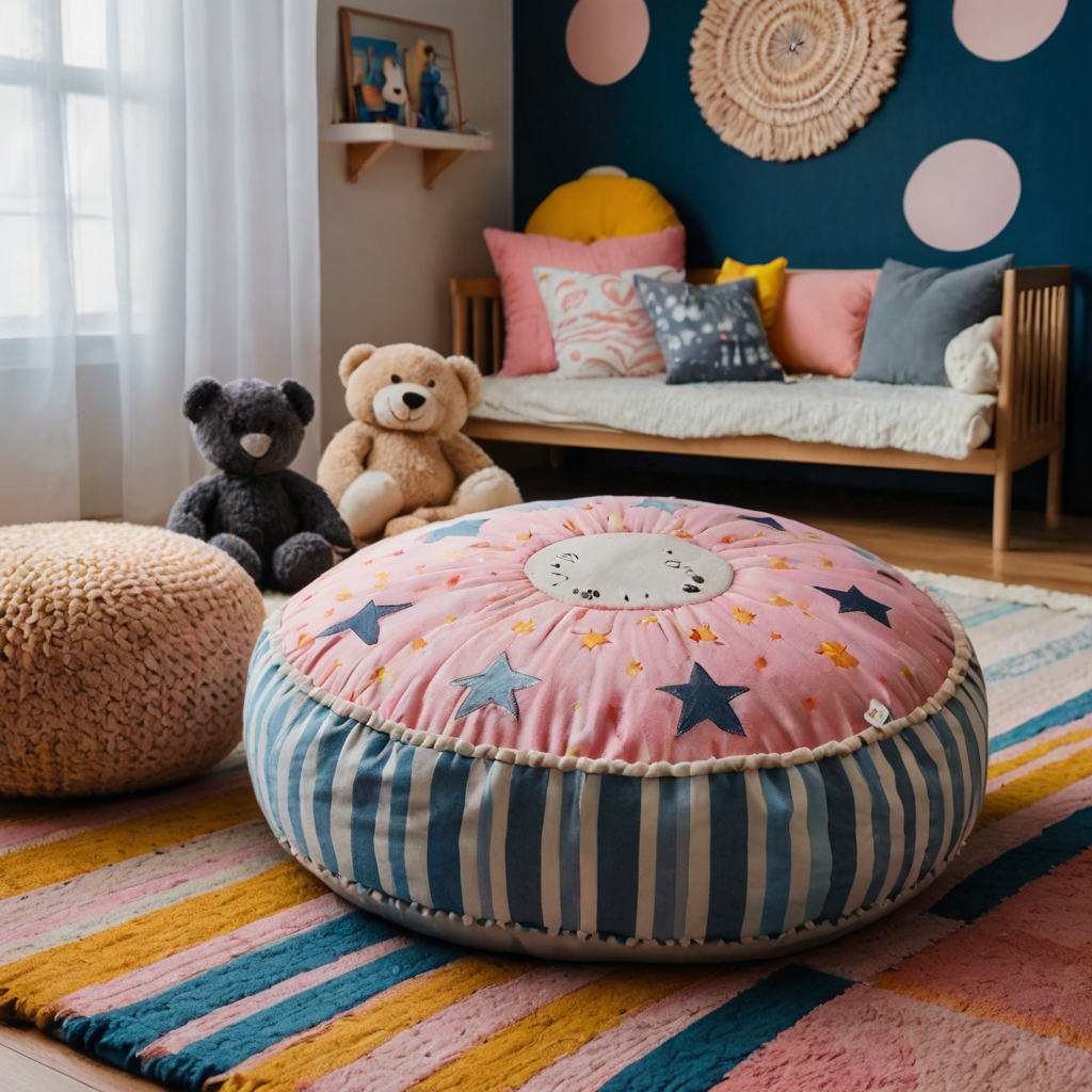 Tiny, customizable floor pillows bring fun and comfort to any kid's room or play area. Let your little ones add their own personal touch!