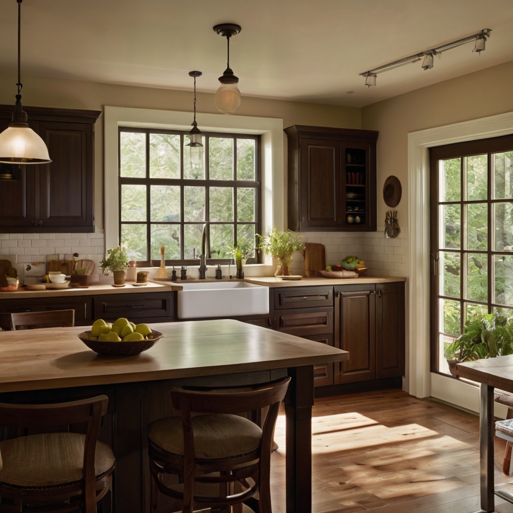 Neutral cream walls with coffee brown trims create a cozy, balanced atmosphere. The contrast adds richness without overpowering the lightness of the space.