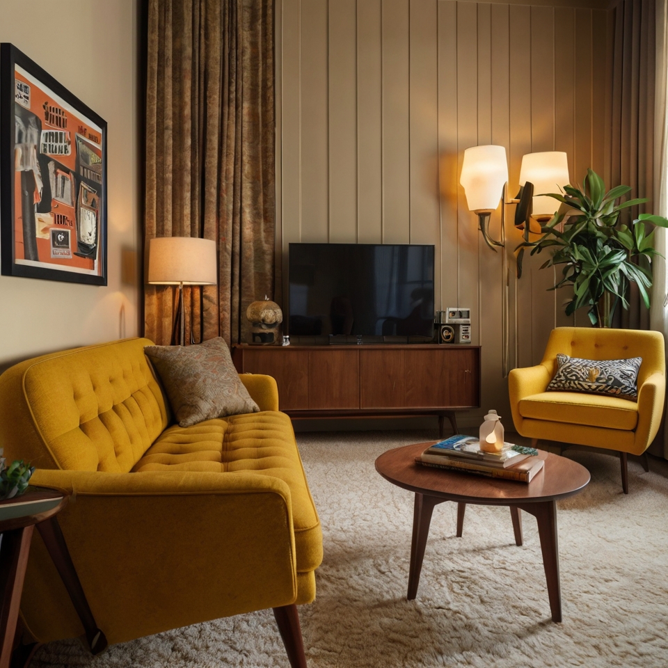 Minimalist TV room featuring sleek furniture and neutral tones, with simple decor emphasizing open space. Soft, even lighting highlights the room’s clean lines.