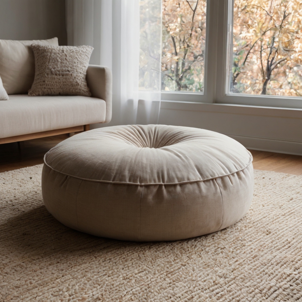 Simple yet comfortable, round floor cushions offer an easy way to add cozy seating to any room. Perfect for a minimalist or contemporary space.