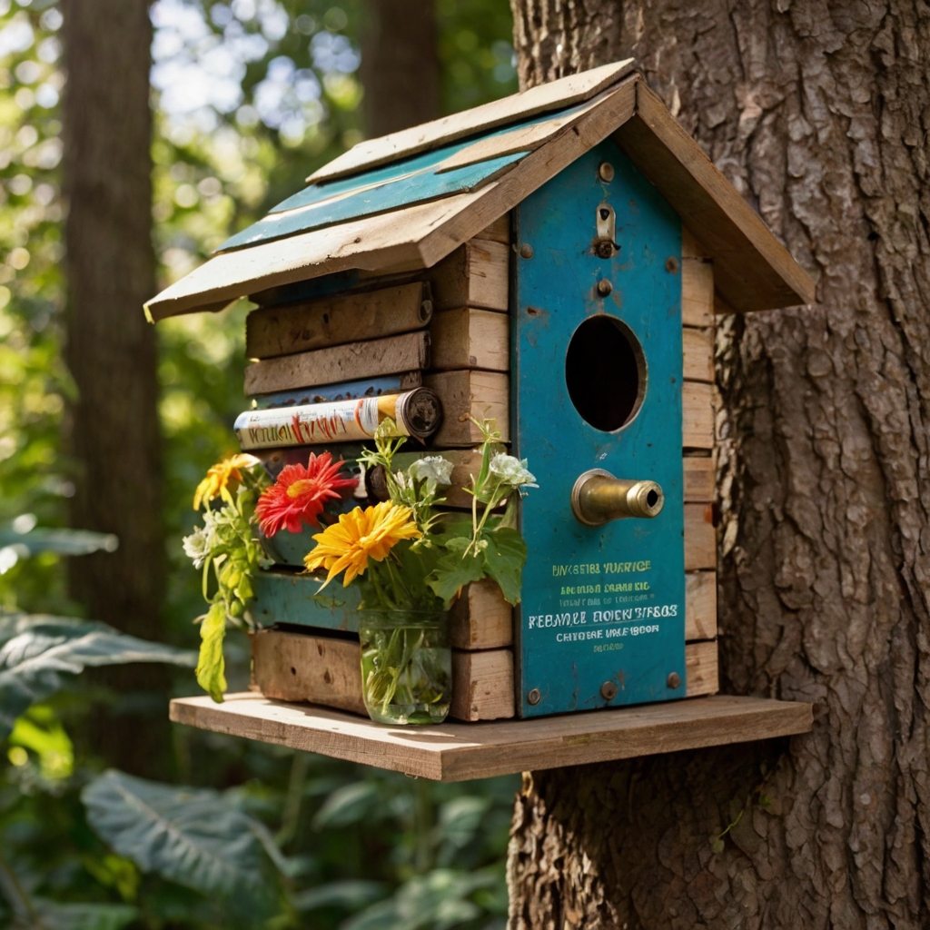 Go green with birdhouses crafted from recycled materials, blending creativity with sustainability. Perfect for eco-conscious gardeners looking to make a positive impact!