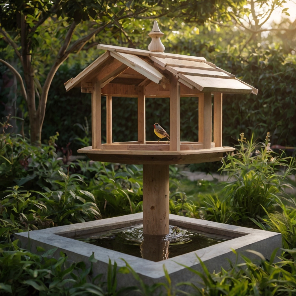 Combine comfort and utility with birdhouses featuring built-in birdbaths. Create a serene garden retreat where birds can nest, bathe, and relax.