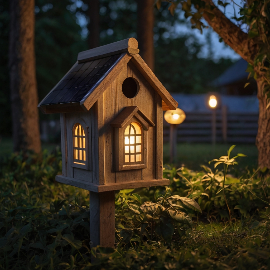 Transform your garden into a magical nighttime retreat with solar-powered birdhouses that glow softly at dusk. Create a sustainable, inviting atmosphere outdoors!