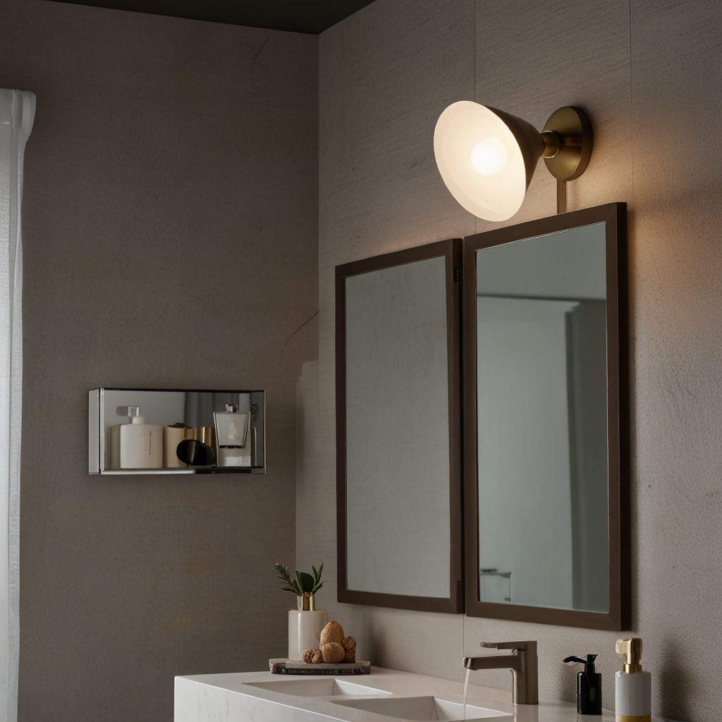 Enhance your bathroom with chic track lighting, offering adjustable, focused light to highlight key features and create ambiance.