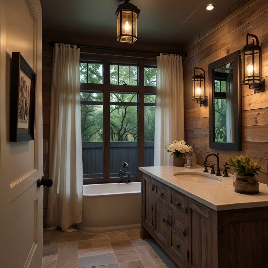 Add timeless style to your bathroom with classic lantern lights, offering a warm, inviting glow for any design.