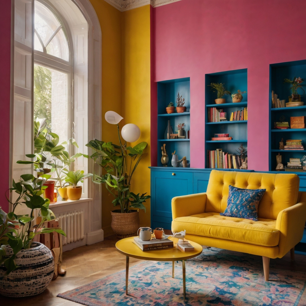 Brighten your space with colorful bookshelves in bold hues like yellow and blue. Perfect for playful rooms, they add charm and energy to any decor. Make your room pop with personality today!