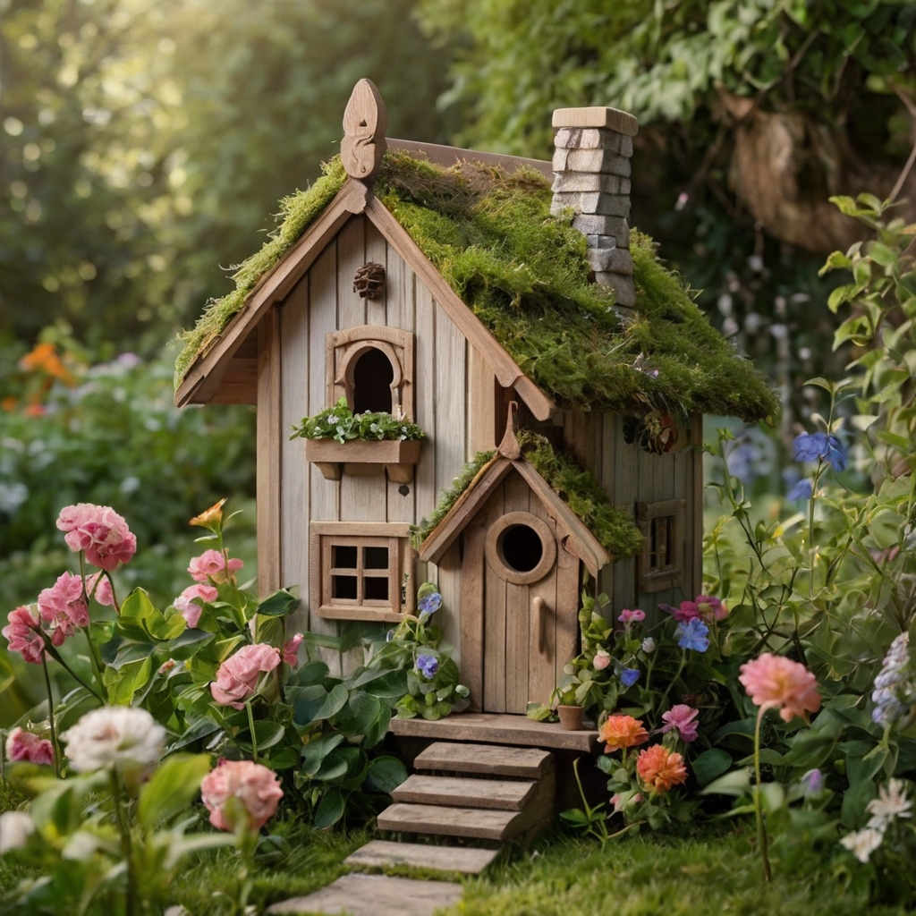 Create a fairy-tale atmosphere with quaint cottage-style birdhouses nestled in your garden. A cozy, whimsical retreat for both birds and your imagination!