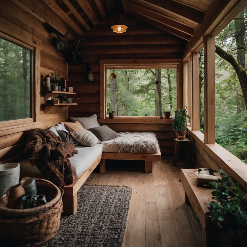 Escape to a charming tiny cabin nestled in nature. Experience the beauty of minimalist living in a peaceful setting.