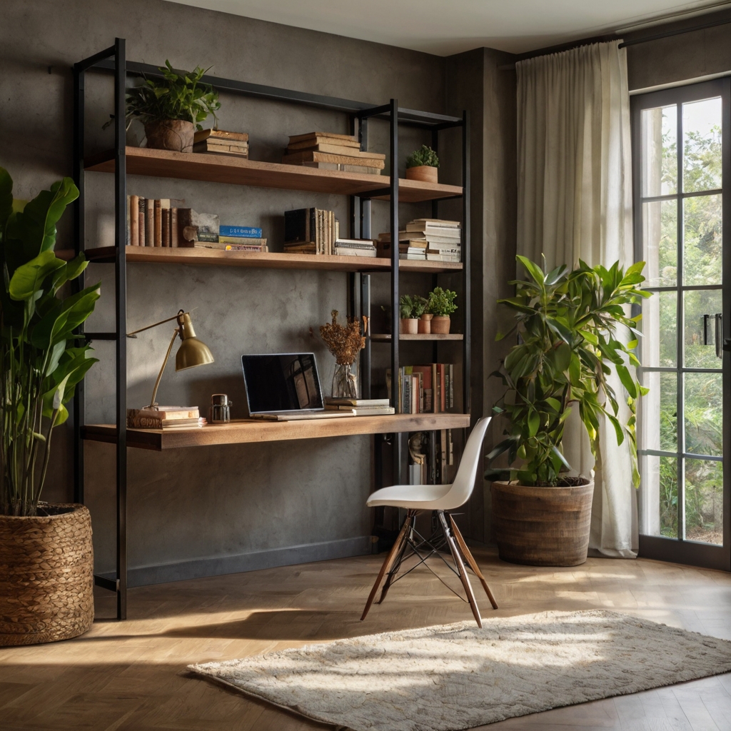 Personalize your space with custom-made shelves that fit perfectly into any corner. Combining wood and metal, these shelves blend practicality with style. Transform your room with tailored shelving solutions today!