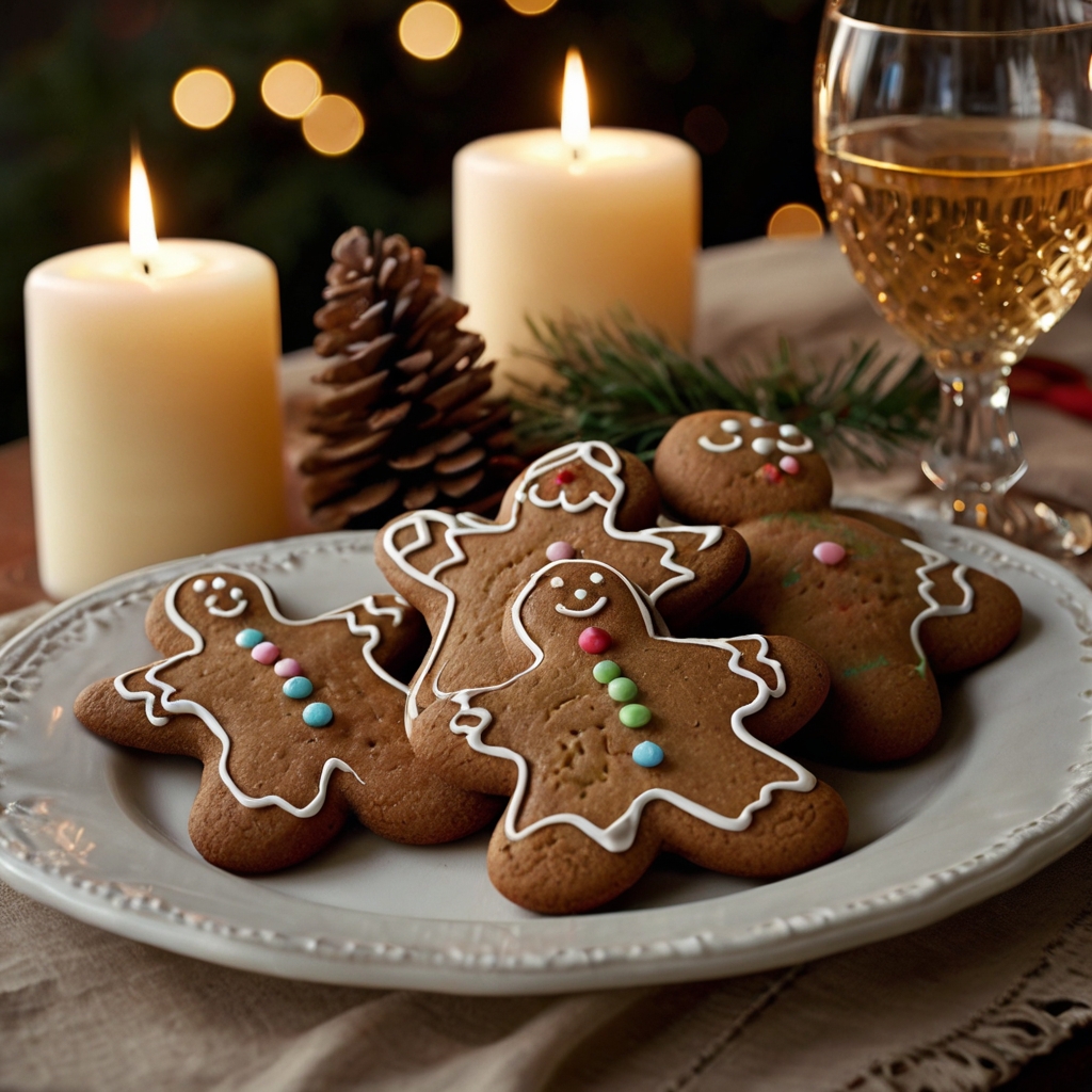 Bake gingerbread cookies as personalized place cards for a sweet and festive touch to your table setting.