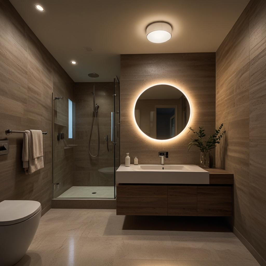 Dome light fixtures offer soft, ambient lighting, creating a cozy and inviting atmosphere in your bathroom.