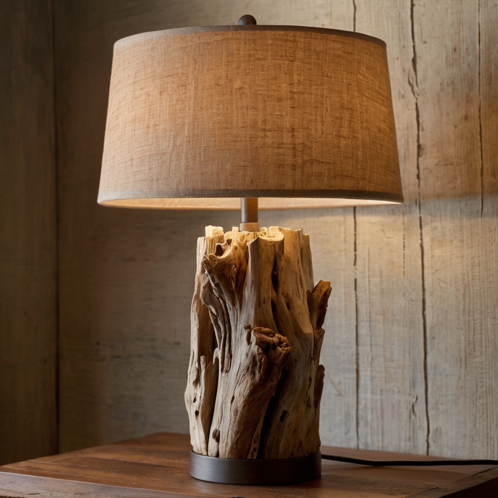 Find the ideal lampshade to complement your driftwood base. Create a cozy, rustic ambiance with the perfect lighting.