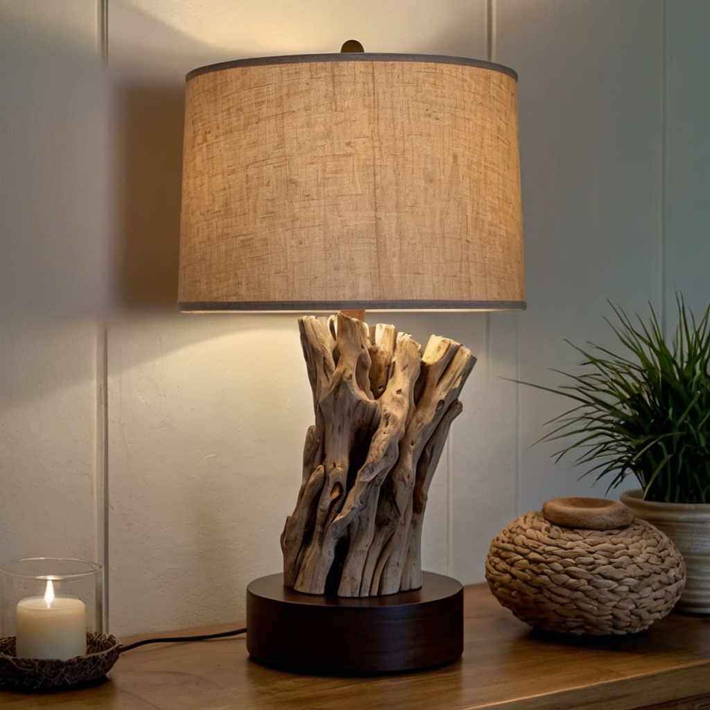 A versatile driftwood lamp fits seamlessly into any decor style. Illuminate your space with nature’s touch and warmth.