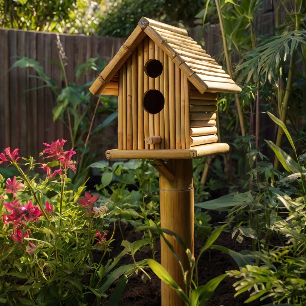 Sustainably crafted bamboo birdhouses add charm to your eco-friendly garden. Create a tranquil, nature-inspired space with simple, elegant designs!