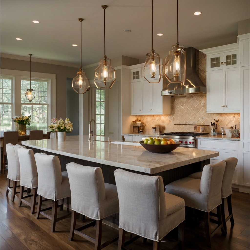 Experience maximum comfort with extra-wide island chairs featuring plush seats. Enjoy a cozy atmosphere with soft lighting and spacious, inviting designs.