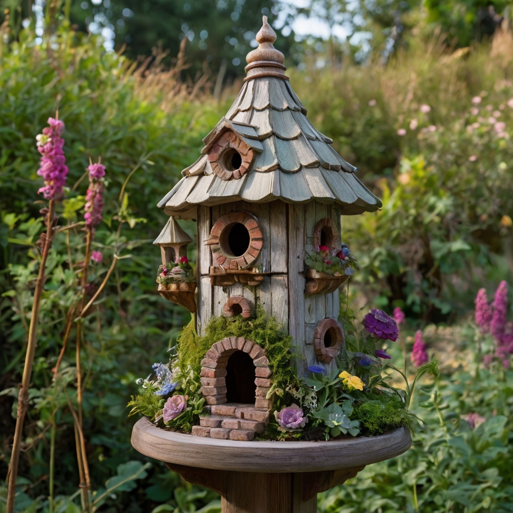 Transform your garden into a fantasy world with fairy-tale-inspired birdhouses. Their enchanting details create whimsical sanctuaries for birds.