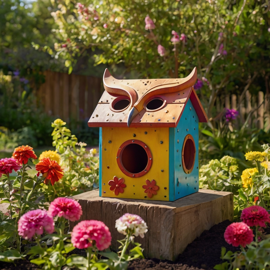 Brighten your garden with animal-shaped birdhouses that add quirky charm and color. Perfect for creating a playful atmosphere that attracts both birds and smiles!