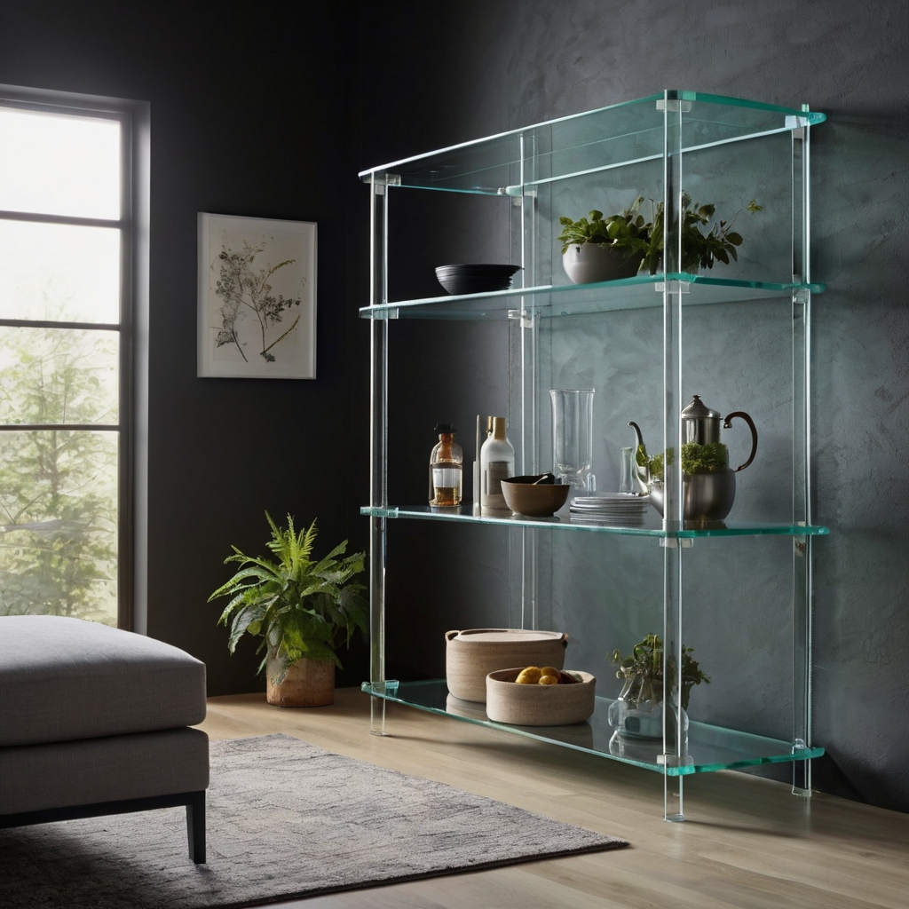 Achieve modern elegance with transparent glass shelves that keep your space open and stylish. Perfect for kitchens or living rooms, they showcase décor without clutter. Redefine minimalism with these chic designs!