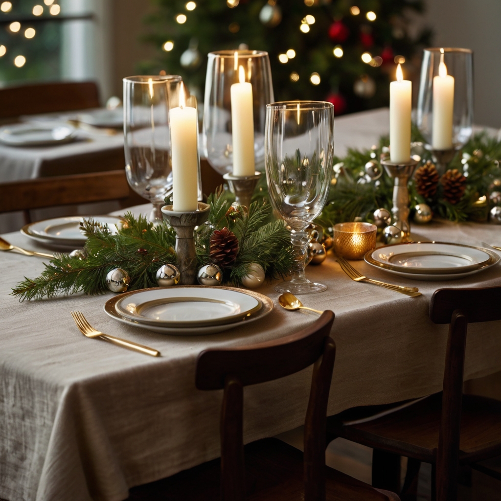 Incorporate jingle bells into your table decor for a festive, musical touch that adds sparkle and joy.