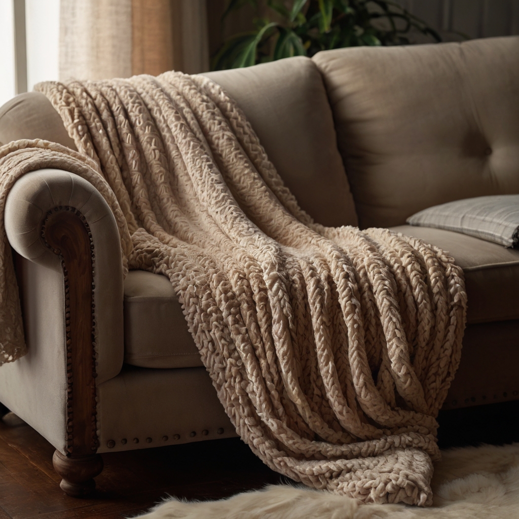 Monochrome chenille throw covers add rich texture and a cozy touch to your sofa. Perfect for a relaxed, luxurious feel during colder months.