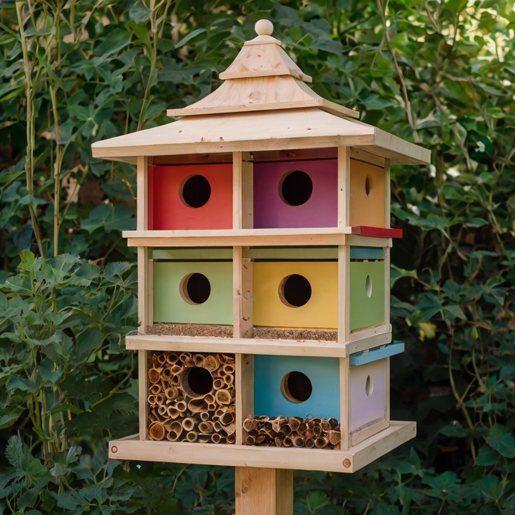 Provide luxury living with multi-tiered birdhouses for several bird families. These spacious designs bring a community vibe to your garden.