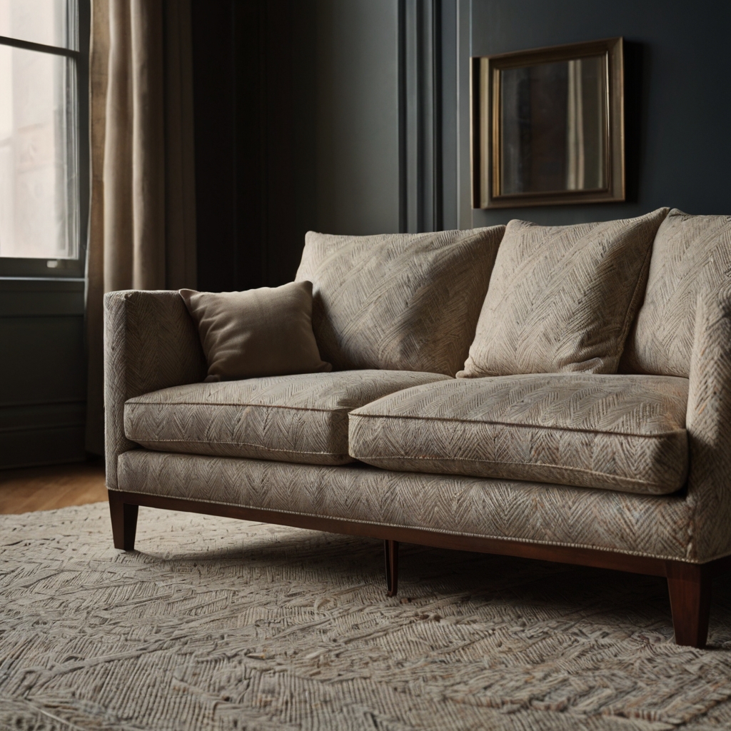 Herringbone-patterned sofa covers add elegance and texture. Ideal for modern or post-modern homes seeking a refined style.