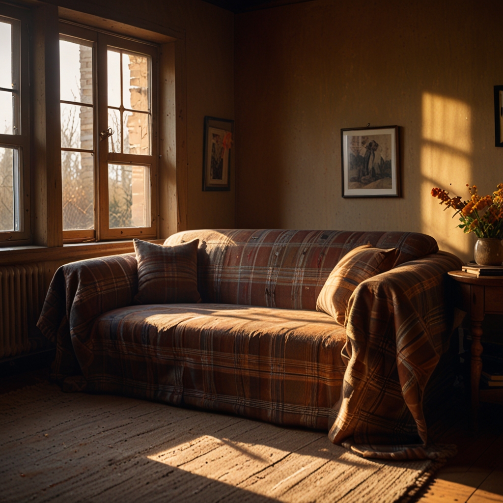 Plaid sofa covers create a rustic, cozy atmosphere in any room. Perfect for fall or winter, with a homely, warm cabin vibe.