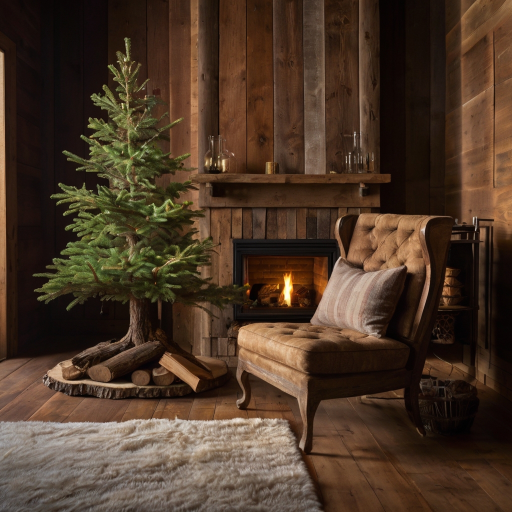 Transform reclaimed wood into a rustic Christmas tree with natural grain and warm lights for a cozy holiday vibe. Visit our site for more eco-friendly decoration ideas!