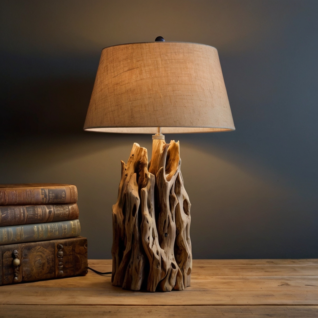 A sealed driftwood lamp with a polished finish, offering durability and style. Protect your lamp while enhancing its natural beauty.