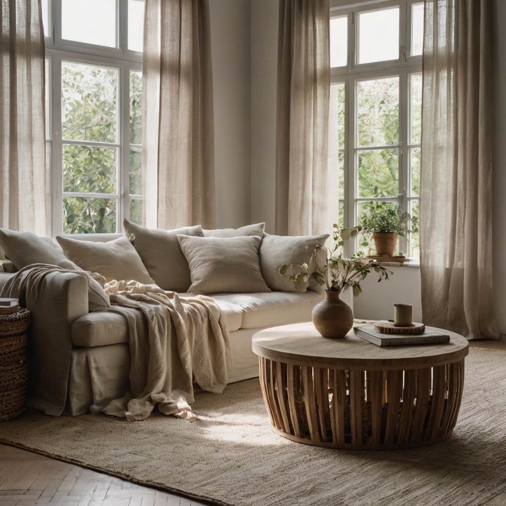 Linen sofa covers provide a light, fresh look with natural texture. Ideal for minimalist, warm-climate homes or airy spaces.