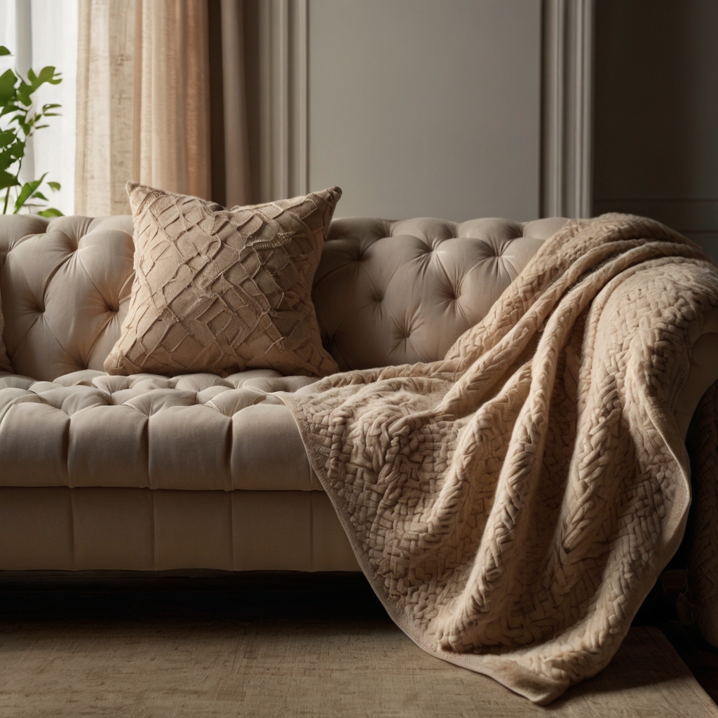 Cashmere sofa covers provide an incredibly soft, luxurious touch. Perfect for those who seek comfort and elegance in their living room.