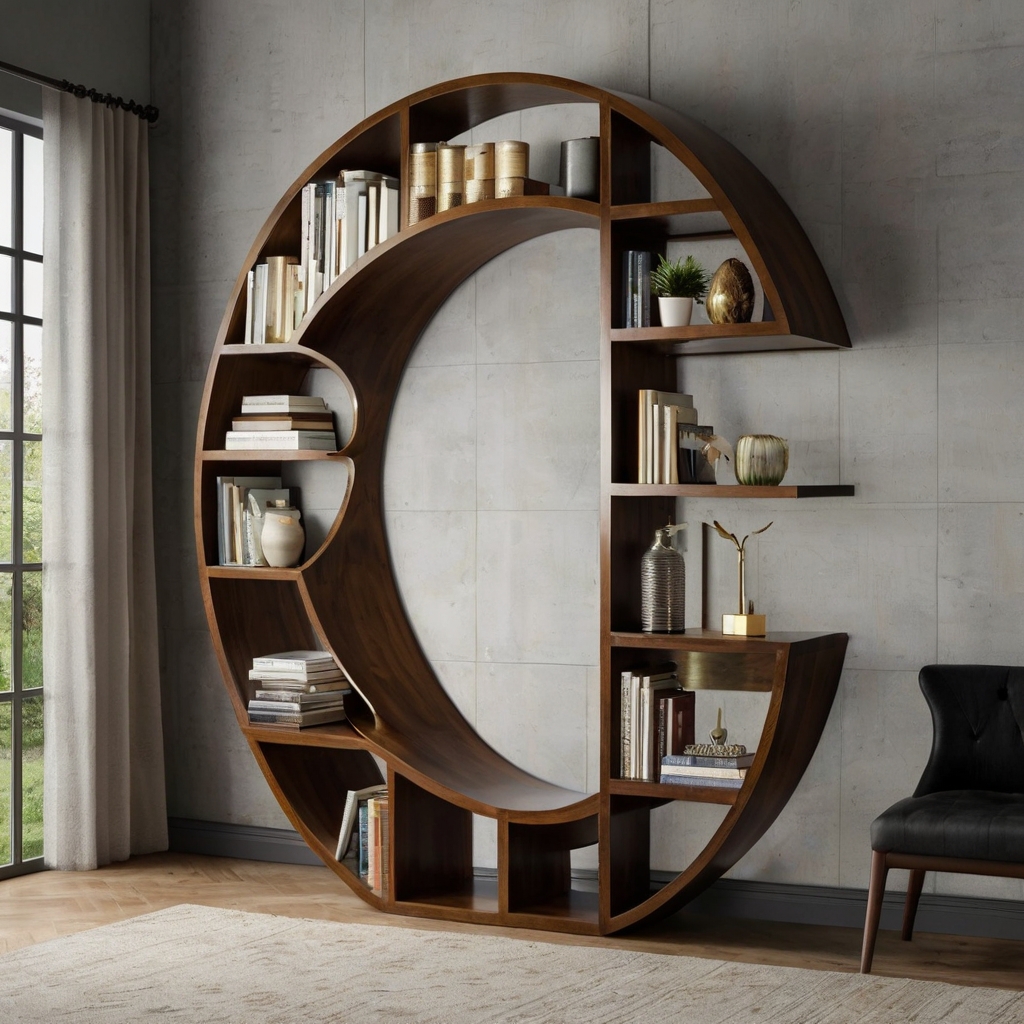 Add drama to your décor with spiral bookshelves that double as art. Perfect for modern spaces, these striking designs offer both practicality and aesthetic appeal. Transform your room with a unique touch!