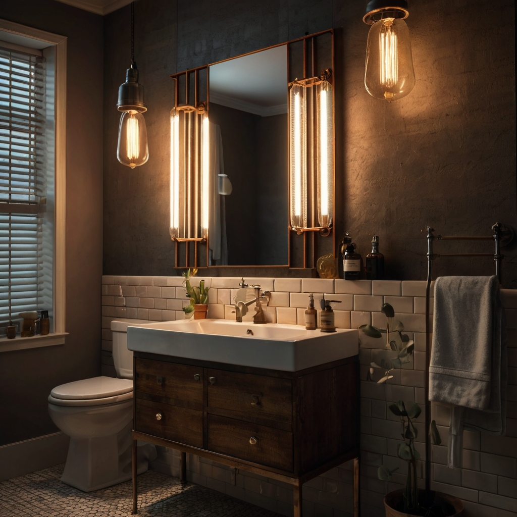 Bring classic charm to your bathroom with vintage Edison bulbs, adding warmth and a nostalgic glow to modern designs.