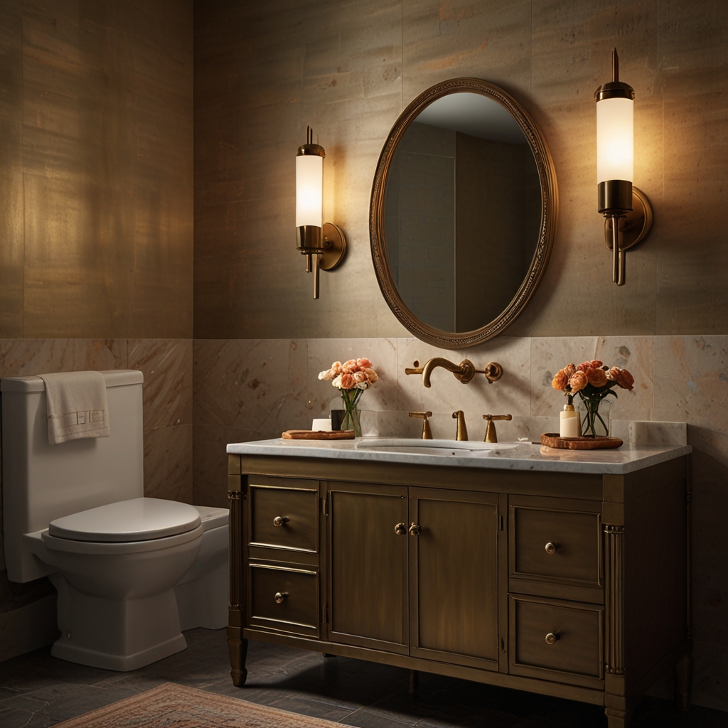 Vintage vanity lights add a nostalgic charm to your bathroom, blending traditional elegance with modern design.