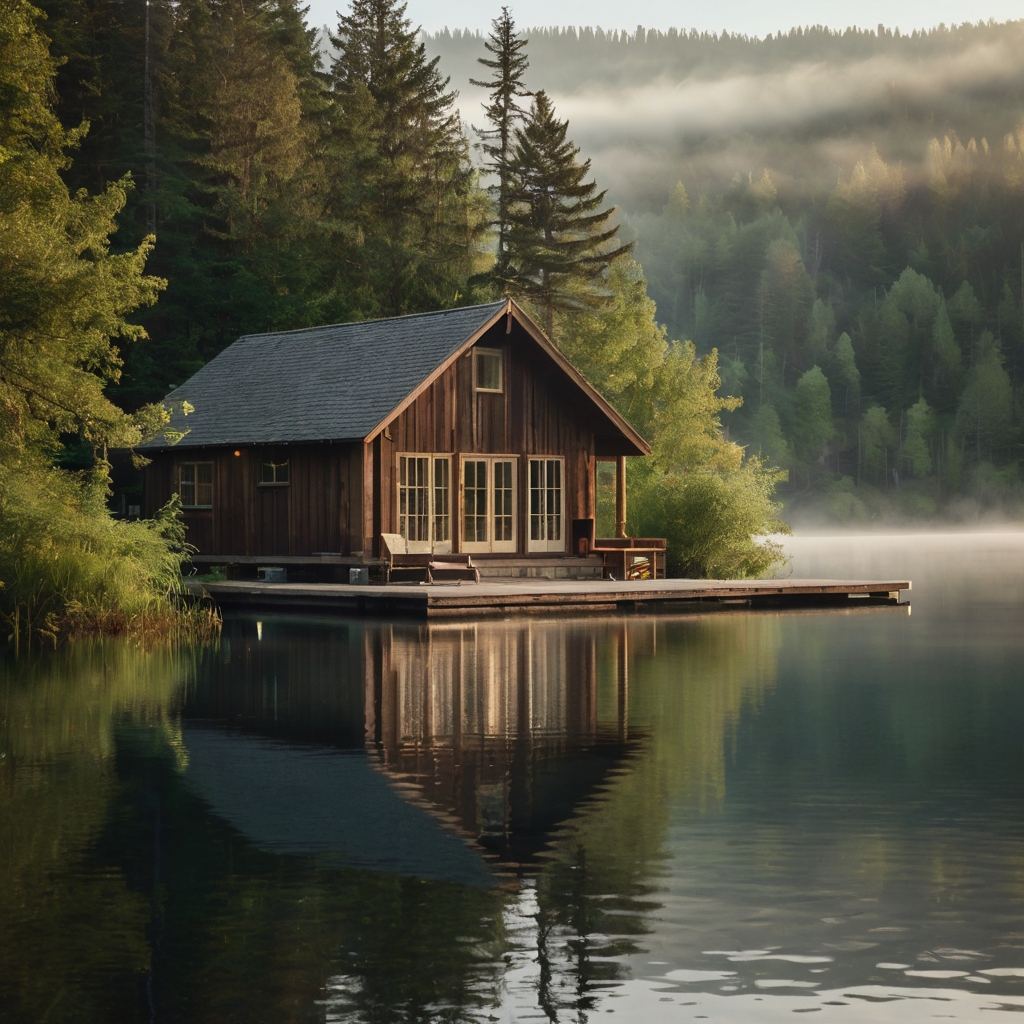 Reconnect with nature at a tranquil lakeside cabin. The serene surroundings offer a peaceful retreat with stunning water views.