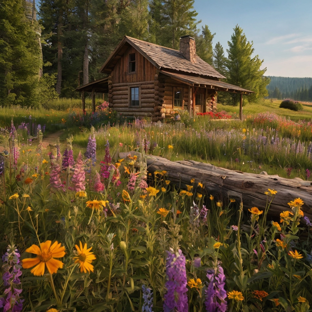 Stay in a cabin surrounded by vibrant wildflowers. Immerse yourself in the beauty of nature with peaceful meadow views.