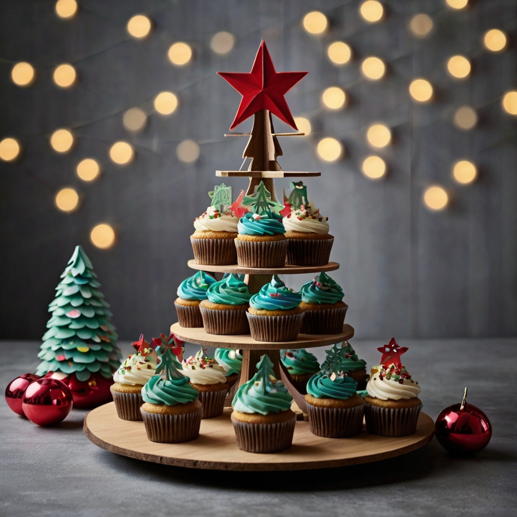 Build a wooden cupcake tree for a fun, edible holiday centerpiece that delights both kids and adults. Check out more festive and interactive tree designs here!