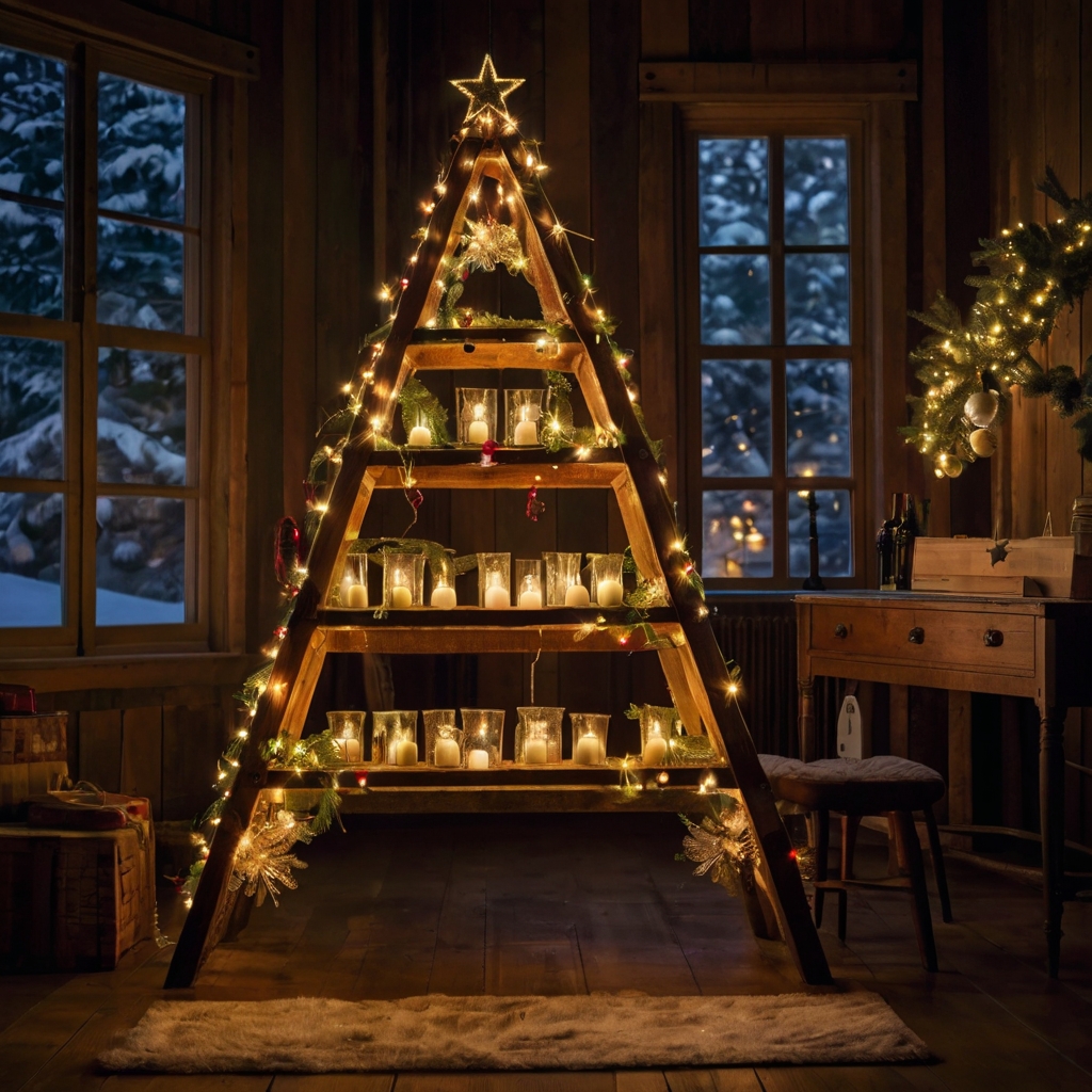 This bohemian-inspired wooden tabletop tree brings rustic charm with handmade ornaments and soft lighting. Browse for more unique tabletop trees today!