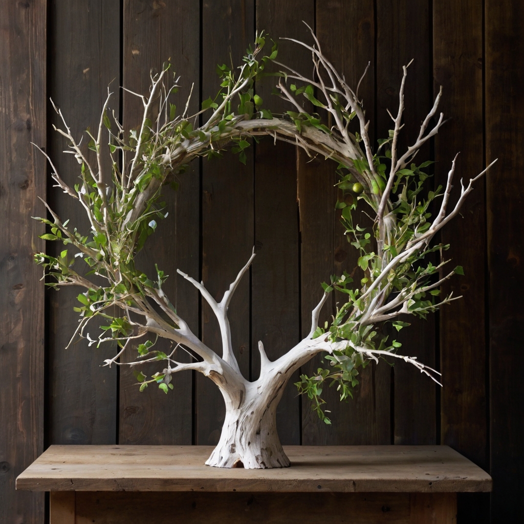 A natural wooden tree made from slender branches brings tranquility and rustic charm to your holiday decor. Explore more nature-inspired tree ideas here!