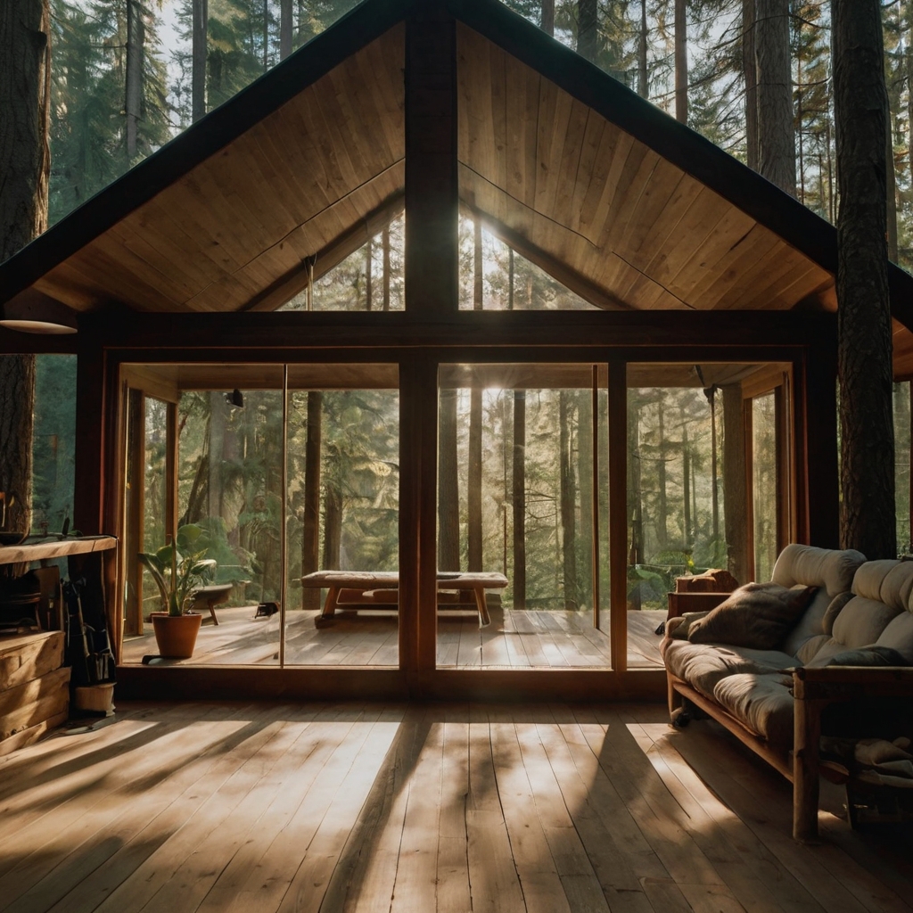 Find peace in a woodland cabin designed for meditation. Enjoy quiet moments and reflect in the serene, natural surroundings.