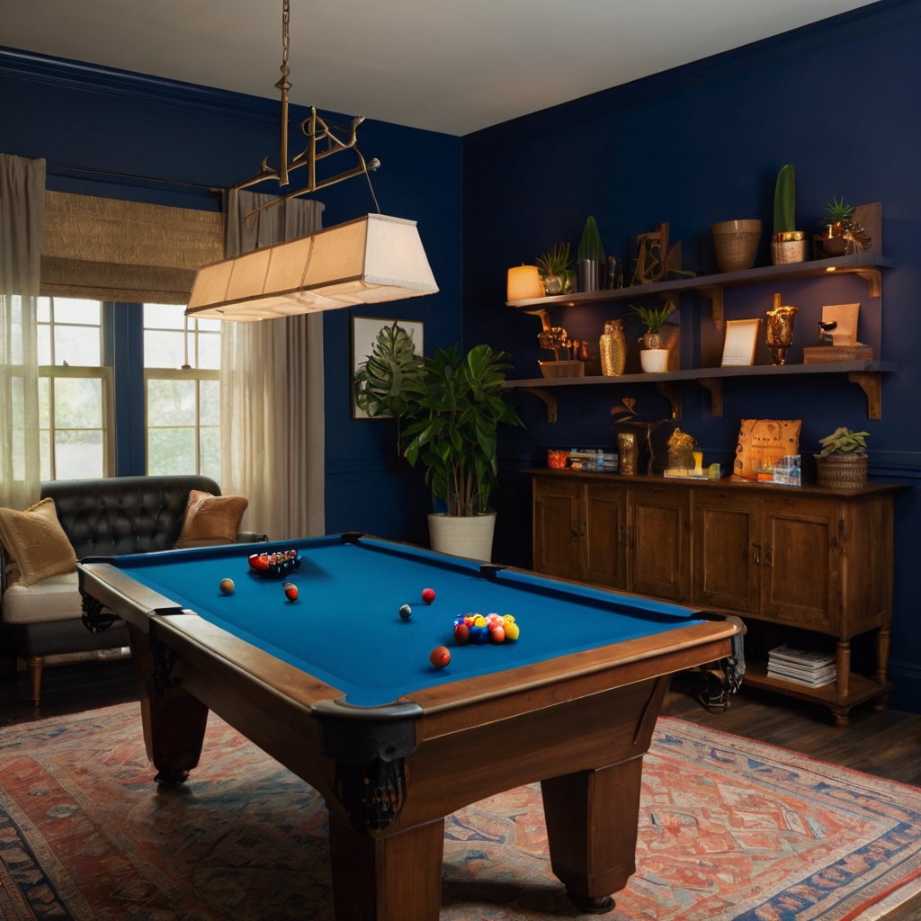 Energize your space with bold wall colors and cozy lighting for a lively and immersive gaming experience.