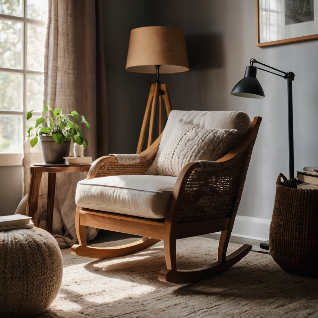 A cozy chair designed for long reading sessions, bathed in soft natural light. The inviting ambiance makes it perfect for diving into your next book.