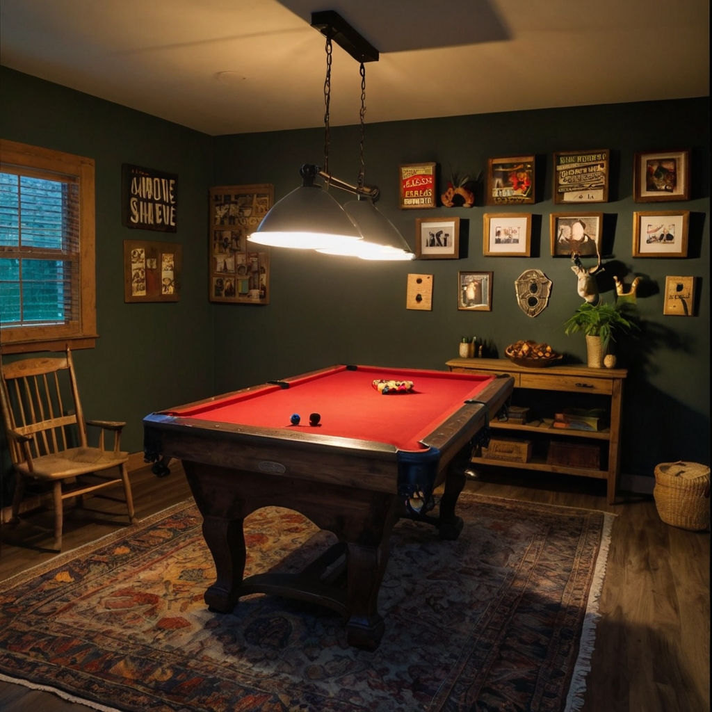 Get creative with DIY game room ideas, featuring upcycled furniture and warm lighting for a personal touch.