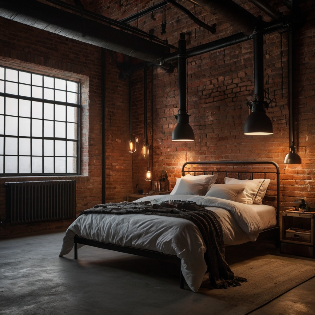 Exposed brick and sleek metal create a modern, urban vibe. Transform your space with an industrial touch.