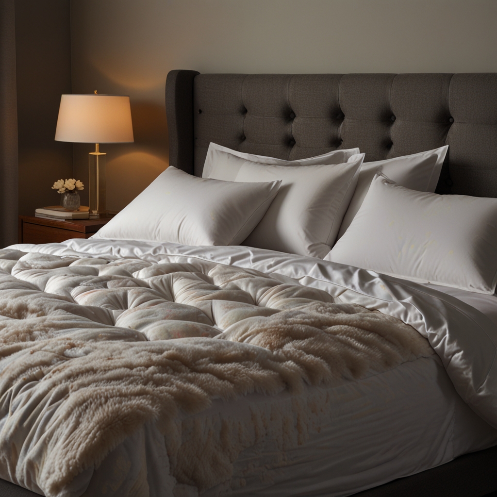 A plush mattress invites deep, restful sleep. Warm bedside lighting enhances comfort and coziness.