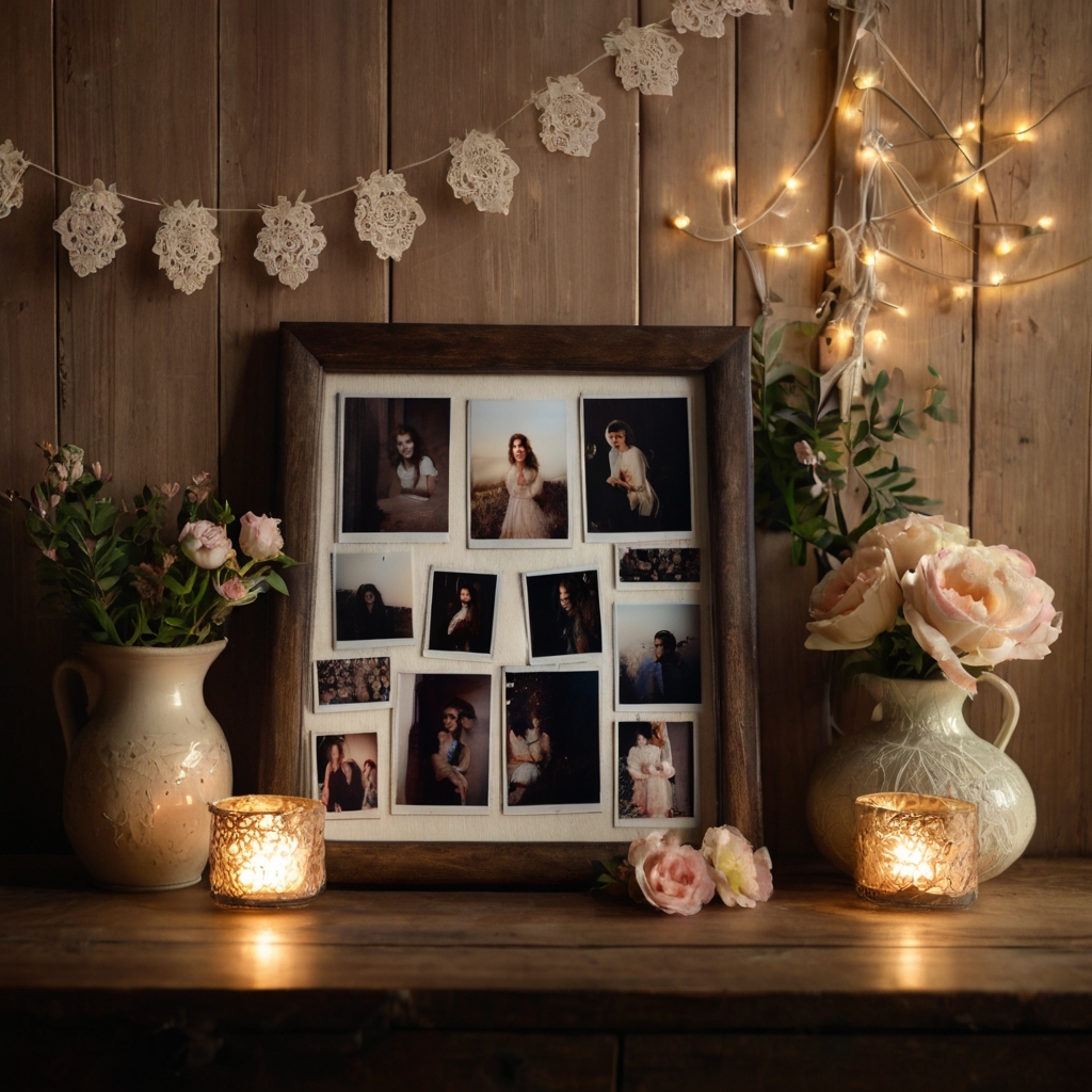 Rustic wooden frames adorned with pressed flowers, perfect for capturing cherished memories.