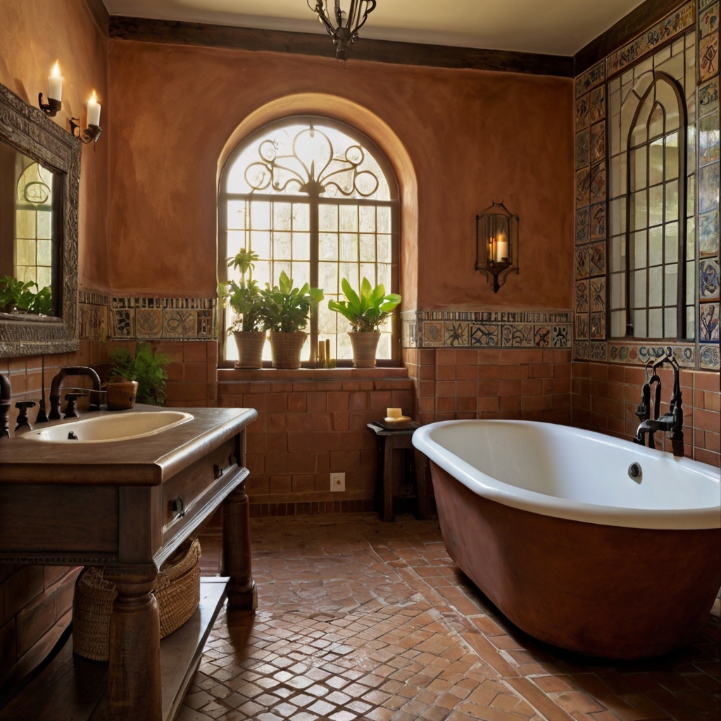 Handmade Saltillo tiles in sun-baked terracotta hues bring rustic charm. Their natural imperfections add warmth, history, and authenticity.