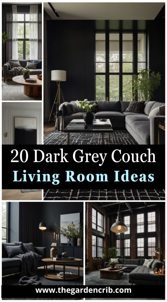 A grey sofa in various styles, from modern minimalism to vintage charm, creates cozy, stylish spaces. Rich textures, bold accents, and warm lighting enhance each room’s unique ambiance.