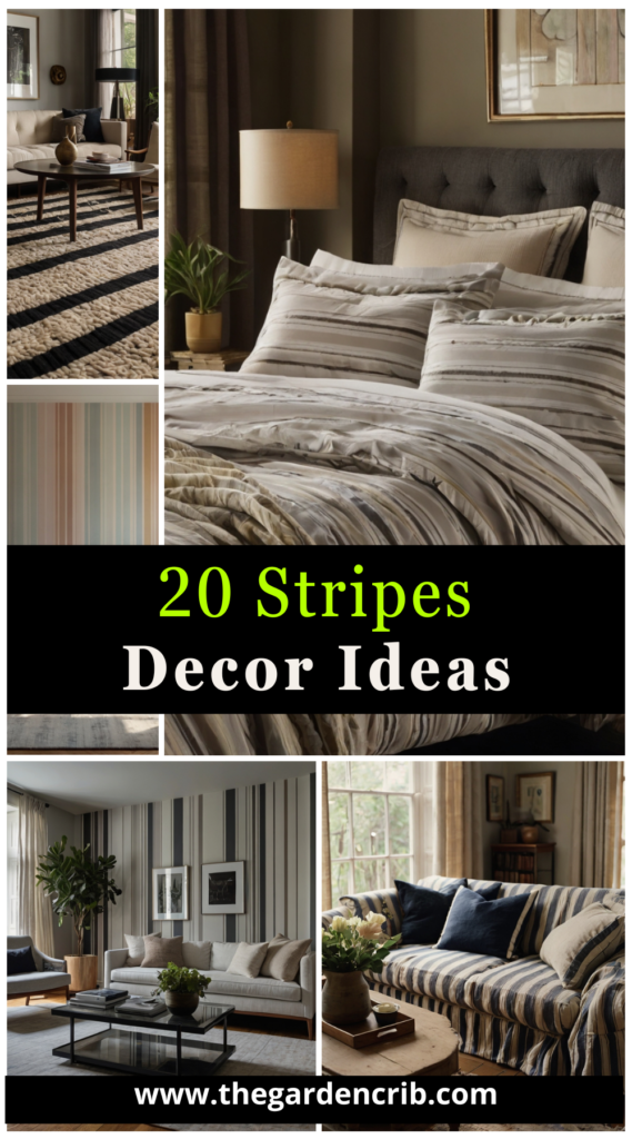 Striped decor elements, from wallpapers to rugs, add depth and elegance to any space. Their versatile patterns create visual interest while maintaining a stylish, balanced look.